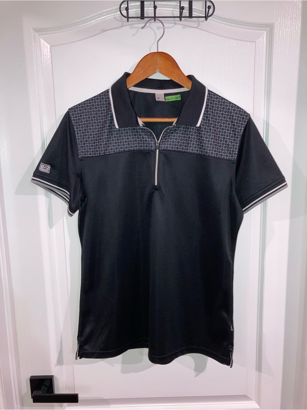 LOFT8 Black Polo 1/4 Zip Short Sleeve Golf Shirt - size XL